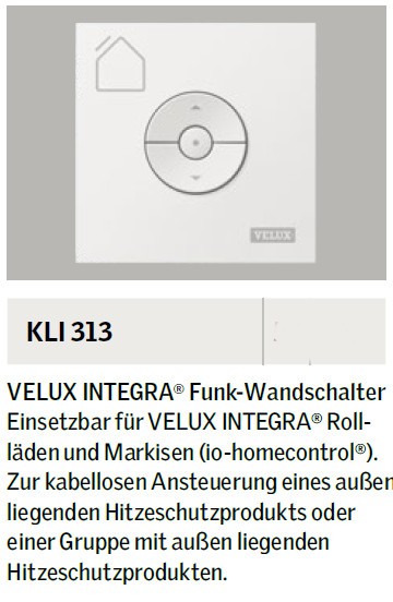 VELUX-Funk-Wandschalter KLI 313